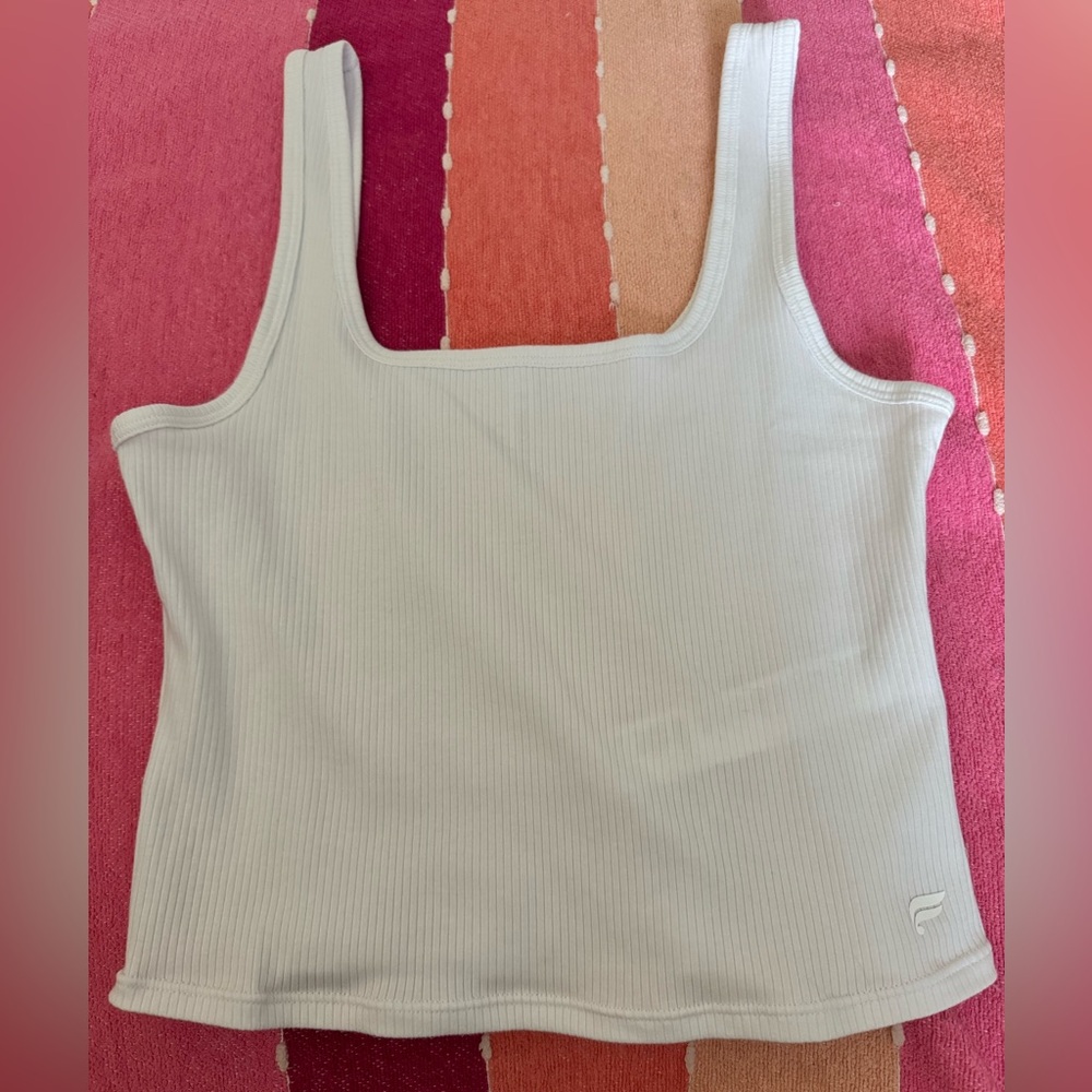 Women's Fabletics Basic Ribbed Cropped Tank Top - White